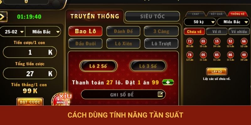 Cách dùng tính năng tần suất