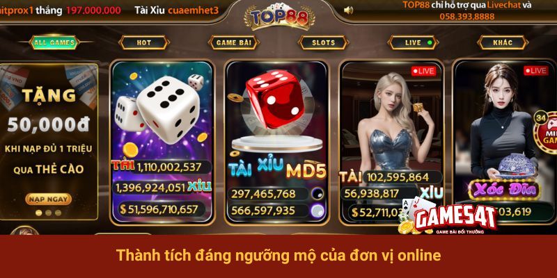 Thành tích đáng ngưỡng mộ của đơn vị online