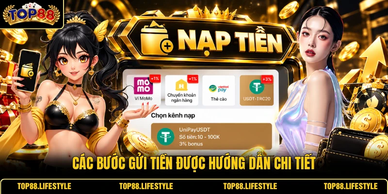 Các bước gửi tiền được hướng dẫn chi tiết
