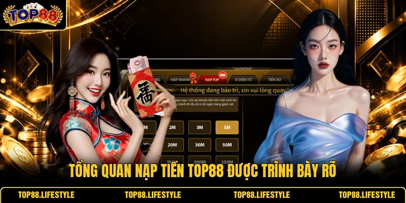 Tổng quan nạp tiền Top88 được trình bày rõ